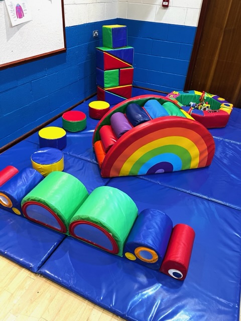 Multi coloured soft play at a party in Telford